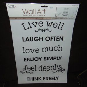 Live Laugh Love Vinyl Wall Art Reusable Black Block Letters Indoors Outdoors